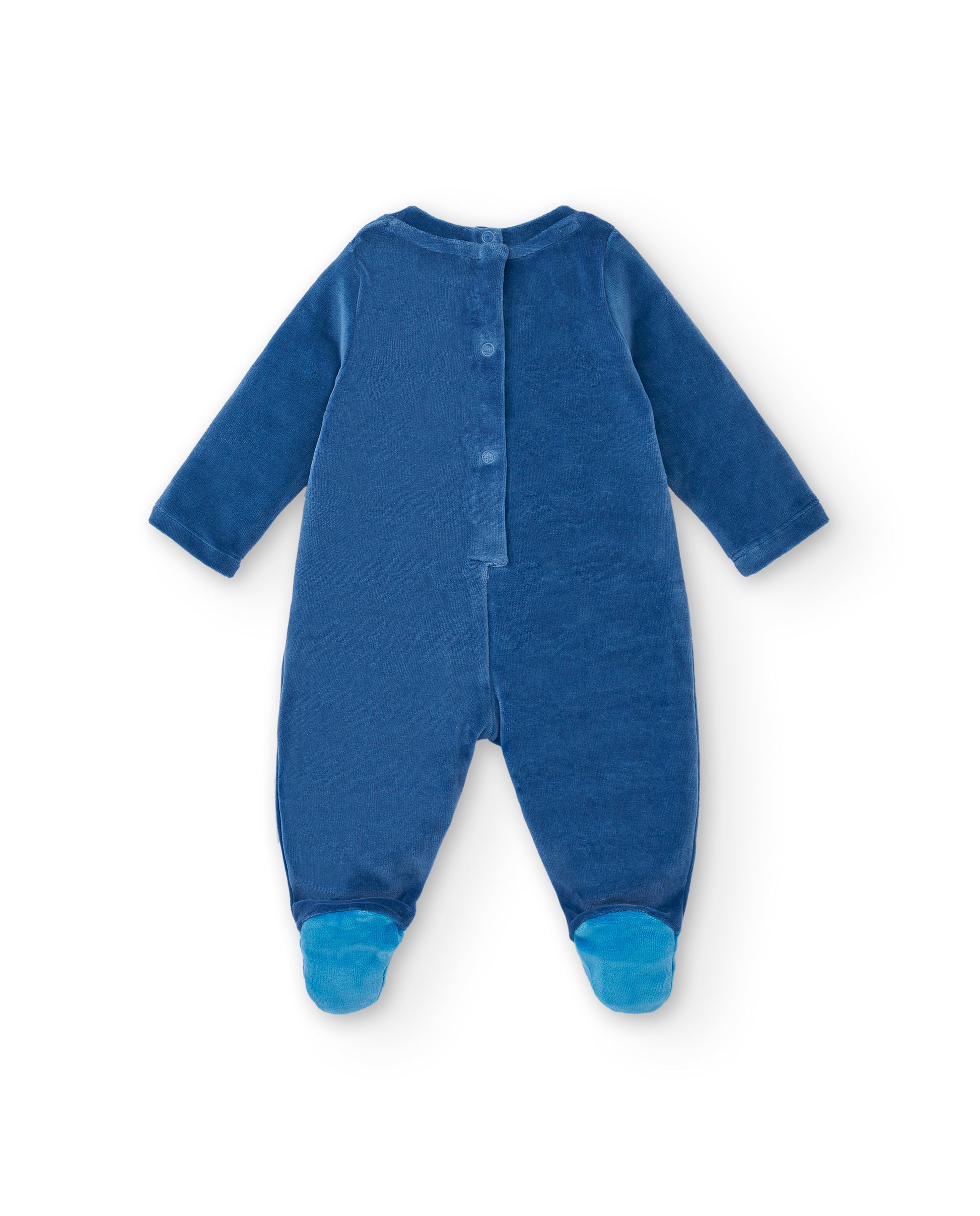 Tuc Tuc Hedgehog Forest Velour Romper Blue 8844 Back View