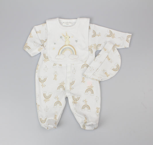 Watch Me Grow Three Piece Gift Set Rabbit And Rainbows GFT/G13095