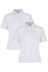 Zeco Schoolwear Girls Short Sleeve Non Iron Blouse 2 Pack White GB3102