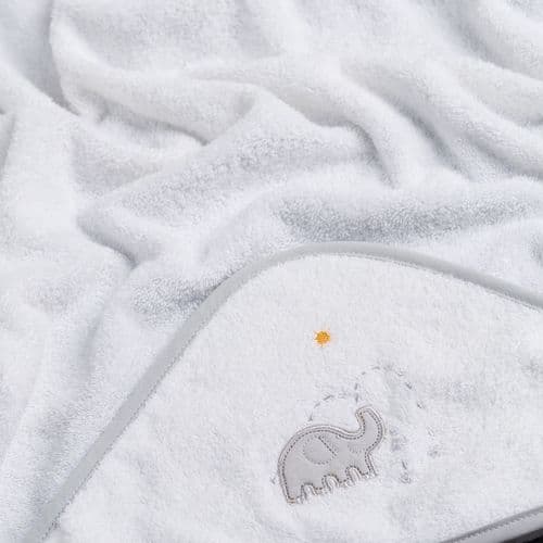 Dandelion White And Grey Hooded Towel B106