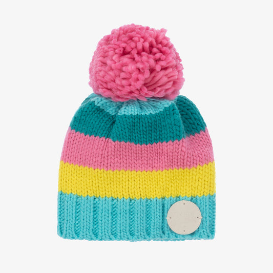 Blade & Rose Pastel Striped Bobble Hat