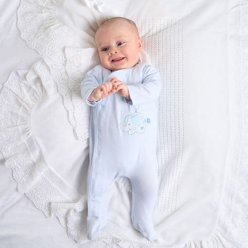 Dandelion Elephant Cotton Sleepsuit Blue DC3148