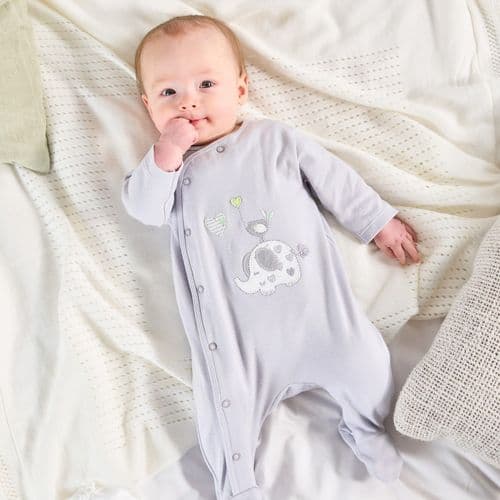Dandelion Elephant Cotton Sleepsuit Grey DC3148