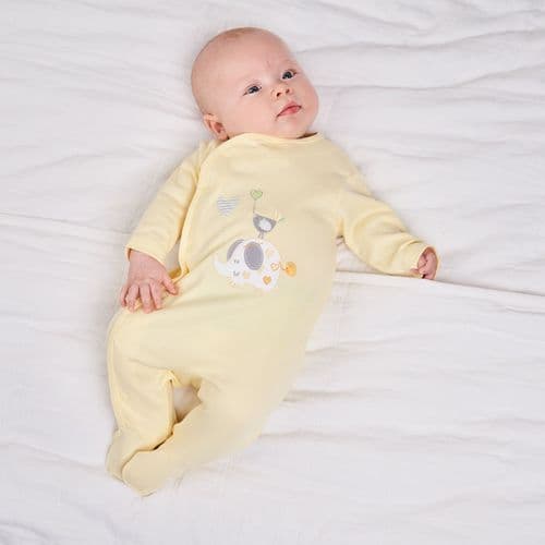 Dandelion Elephant Cotton Sleepsuit Lemon DC3148