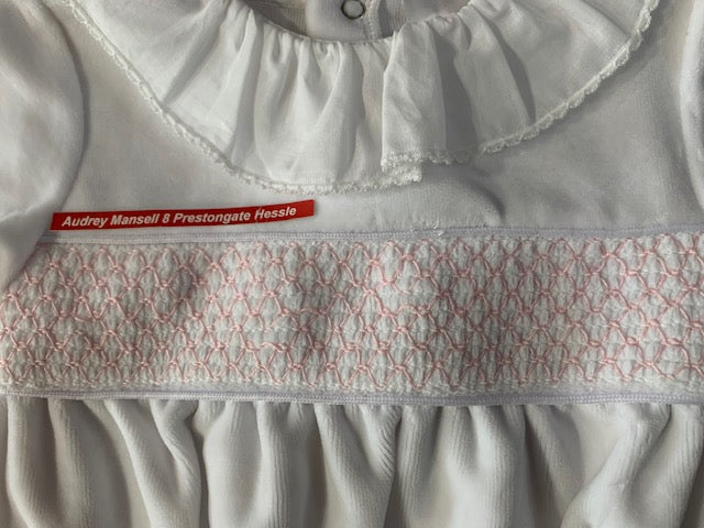 Pex Winter Velour Evie Romper White