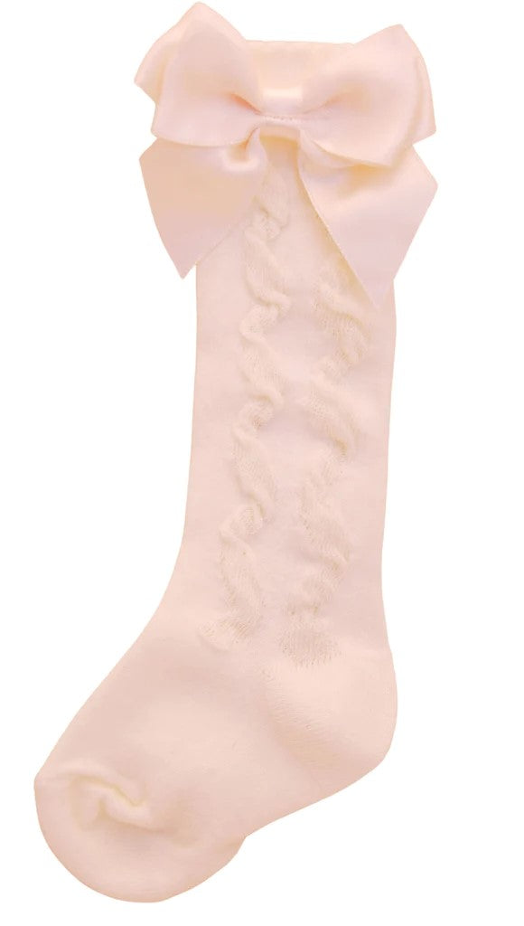 Pex Grazia Knee High Bow Sock Ivory