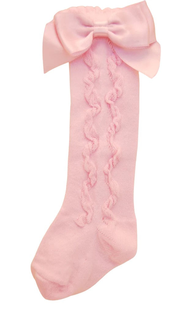 Pex Grazia Knee High Bow Sock Pink