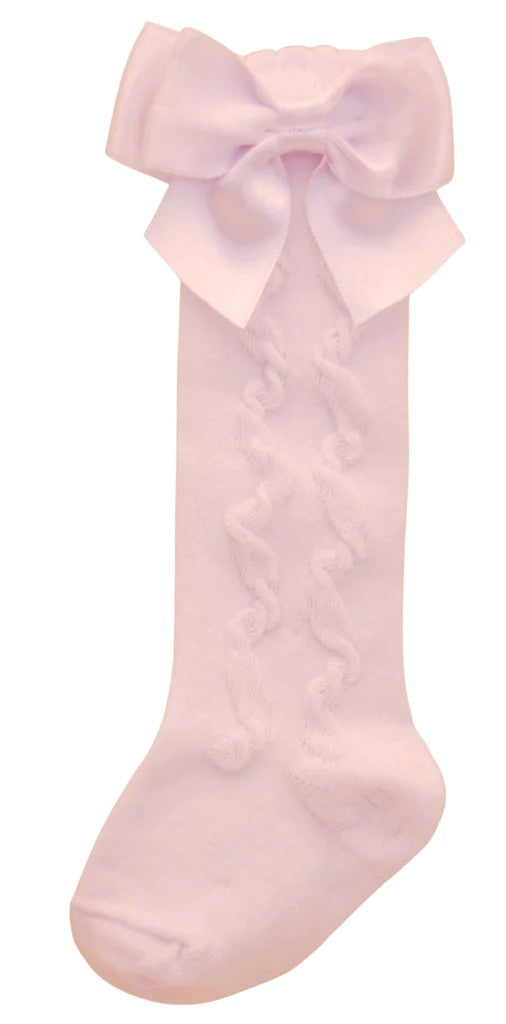 Pex Grazia Knee High Bow Sock White