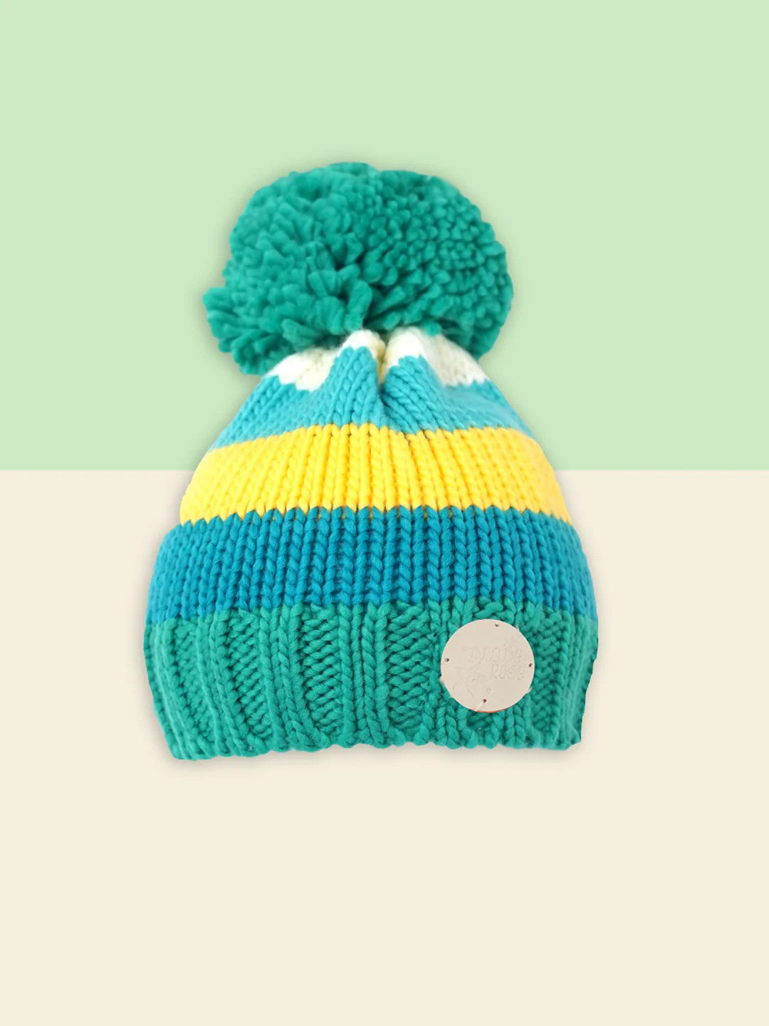 Blade & Rose Green And Mustard Bobble Hat