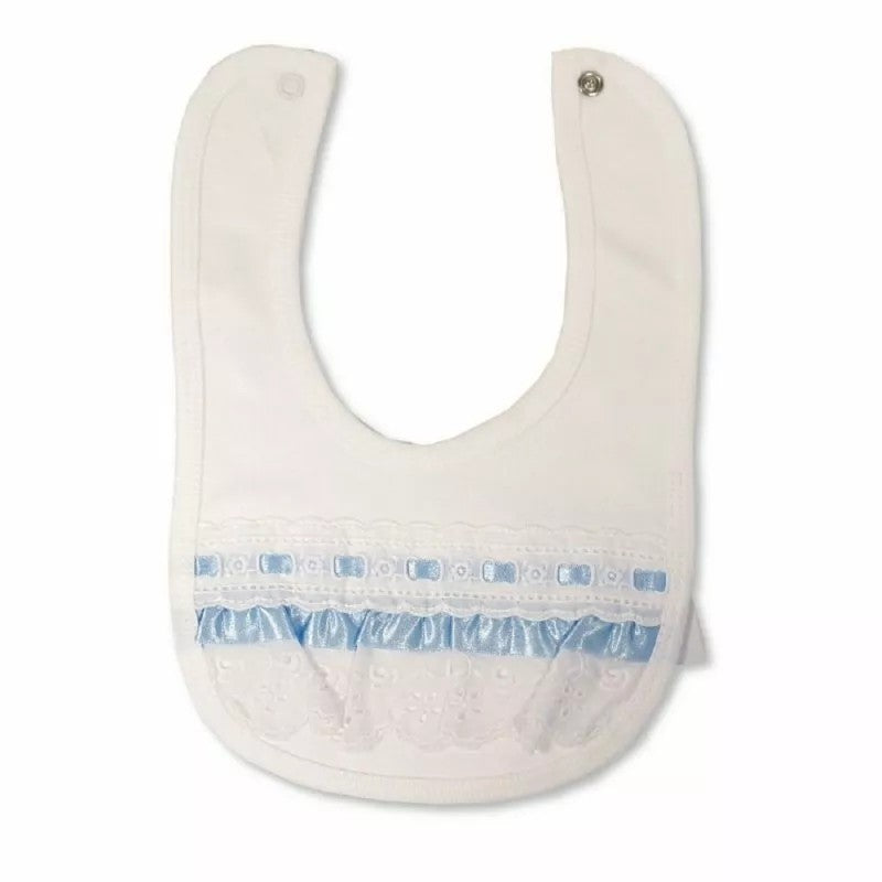 My Little Chick White Popper Bib Blue Ribbon