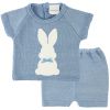 Dandelion Knitted Bunny Top & Shorts Dusky Blue A3594