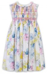 Sarah Louise Summer Pastel Floral Dress With Smocking 011934-2