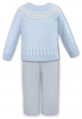 Dani By Sarah Louise Winter Boys Jumper Set Blue And Grey D09653
