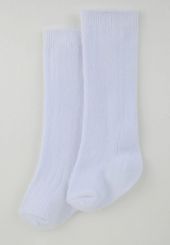 Pex Ribbed Knee High Sock Two Pack White