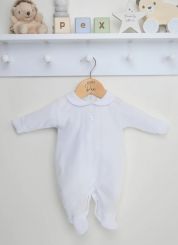 Pex Classic Velour Sleepsuit White