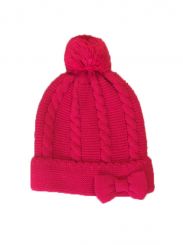 Sarah Louise Red Knitted Bow Hat 008060HP