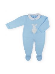 Sardon Spanish Winter Knitted Babygrower Bunny Pale Blue 021VE-376