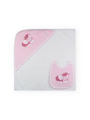 Sardon Spanish Baby Pink Unicorn Towel And Bib Set 021HA-504