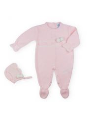 Sardon Spanish Winter Knitted Grower With Hat Baby Pink 021VE-360