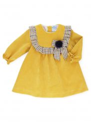 Sardon Spanish Winter Cord Dress Mustard 22AB-46