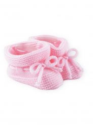 Sardon Spanish Knitted Baby Booties Pale Pink 22BG-CAR124