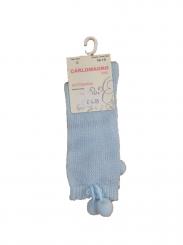 Carlomango Knee High Pompom Socks Sky Blue