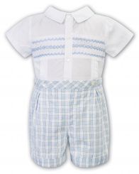 Sarah Louise Summer Boys Two Piece Set Blue And Yellow 012654