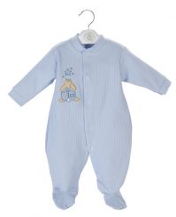 Dandelion Rabbit & Star Ribbed Sleepsuit Blue AV20355