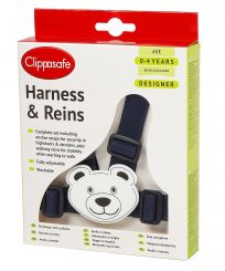 Clippasafe Teddy Designer Premium Harness And Reins With Anchor Straps Navy