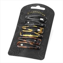 Six Piece 5cm Brown Tone Hair Snap Clip Set