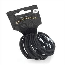 14 Piece Black Thick Hair Elastics