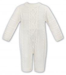 Sarah Louise Boys Winter Ivory Knitted Romper 008127