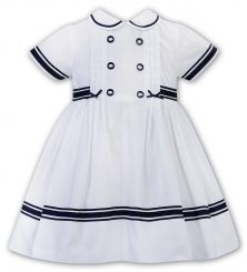 Sarah Louise Summer Sailor Dress White And Navy 012714