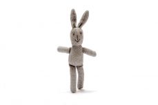 Best Years Knitted Organic Cotton Grey Bunny Rattle