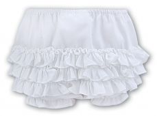 Sarah Louise White Frilly Knickers 003760