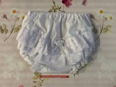 Pex Rose Frilly Bum Pants White With White