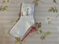 Pex White Pompom Ankle Sock