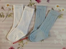 Pex Classic Knee High Socks 2 Pair Pack White/Blue