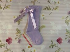 Pex Lilac Bow Knee High Sock
