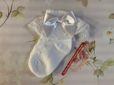 Pex Tina White Frilly Bow Ankle Sock