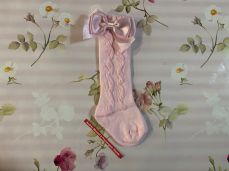Pex Grazia Knee High Bow Sock Pink