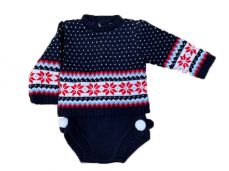 Sardon Spanish Winter Boys Knitted Jam Pant Set Navy 021VE-345