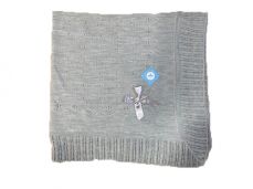 Sardon Spanish Knitted Blanket With Bow Grey 021AM-850