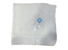 Sardon Spanish Knitted Blanket With Bow Cream 023AM-850