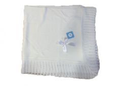Sardon Spanish Knitted Blanket With Bow White 023AM-850