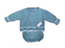 Sardon Spanish Winter Knitted Jam Pant Set Green 021VE-362