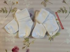 Pex Roma 2 Pack Turn Top Ankle Socks White/White