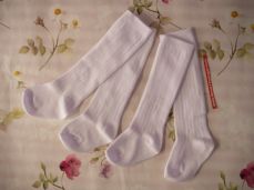 Pex Ribbed Knee High Sock Two Pack White
