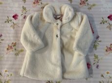 Pex Ivory Fun Fur Floral Coat