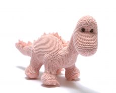 Best Years Organic Pink Diplodocus Knitted Rattle